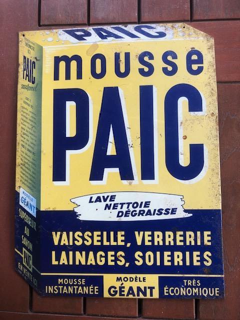 MOUSSE PAIC. Plaque en tôle peinte. Imprimerie RB