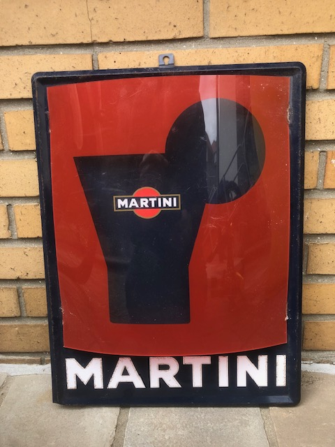 Bedrukt blikken reclamebord Martini