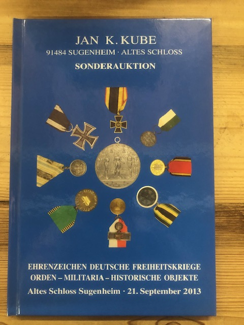 Jan K Kube catalogue de vente aux enchères militaria