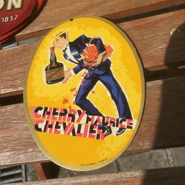 Oud kartonnen reclamebord Cherry Maurice Chevalier