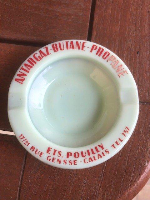 Opaline asbakje Antargaz, Ets Pouilly, Calais