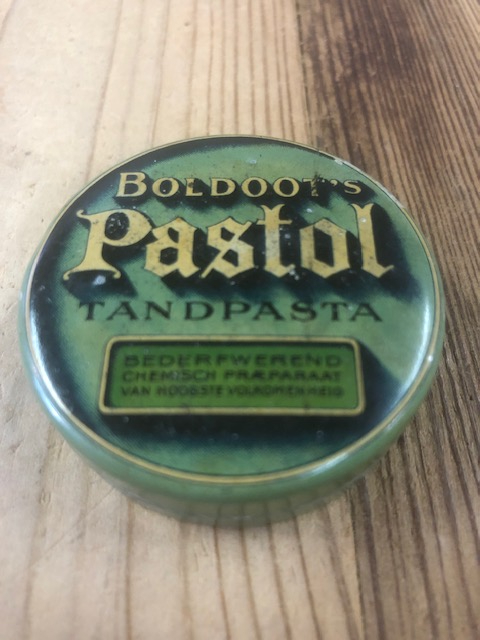 Blikken doosje Pastol Boldoot's Tandpasta