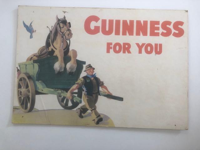 ancien carton publcitair Guinness for you