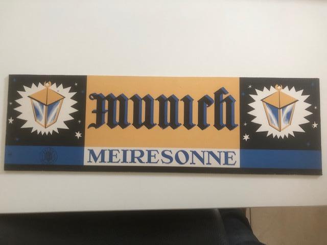 Carton pubilicitaire bierre Meiresonne Munich