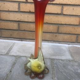 Murano Soliflore vaasje met vis oranje