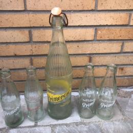 5 lege vintage limonade flessen Primerose