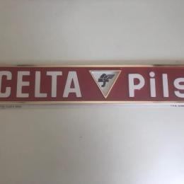 kunststof reclame bordje Celta Pils, Rob Otten