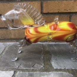 Oud Murano glas oranje / geel paard (1)